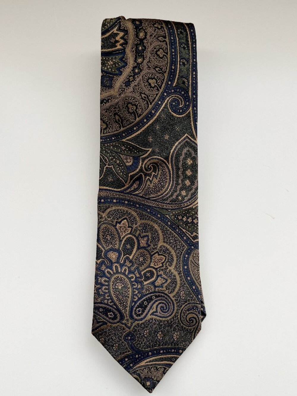 JZ Richards Gray Boho Paisley Silk Tie celestial whimsigoth vintage dark